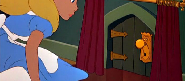 Alice's first door in Wonderland